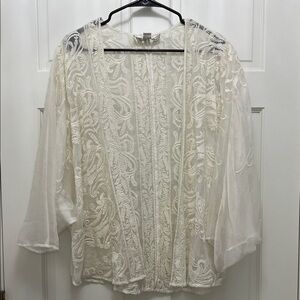 Anthropologie Beyond Vintage Paisley Embroidered Shawl Cover Up - Size XS/S